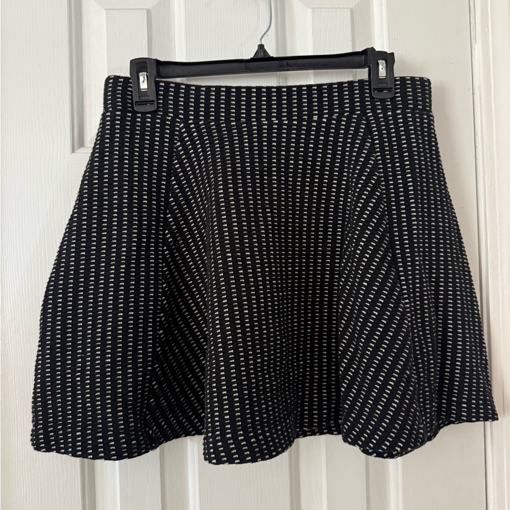 Free People Black and White Skater Mini Skirt